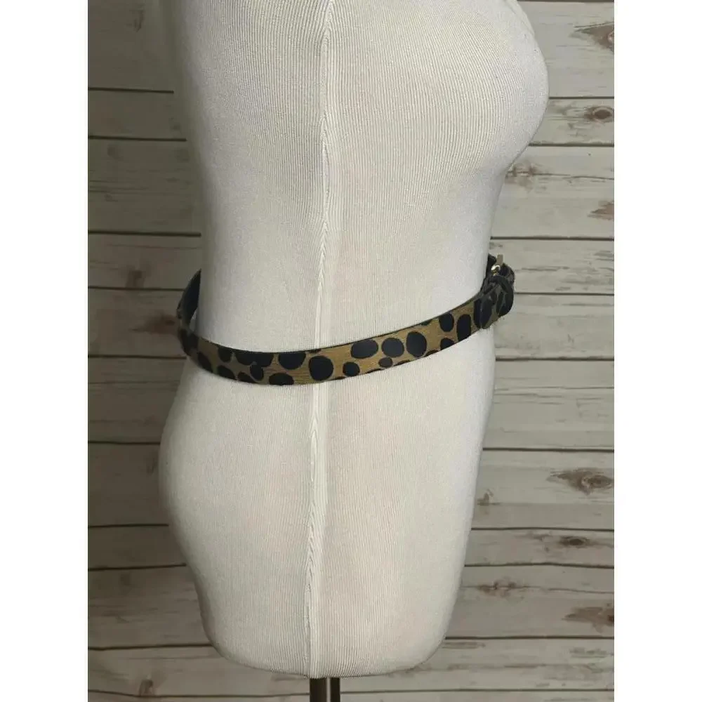 Vintage Casual Corner classic mob wife calf-hair leopard print belt Size Small